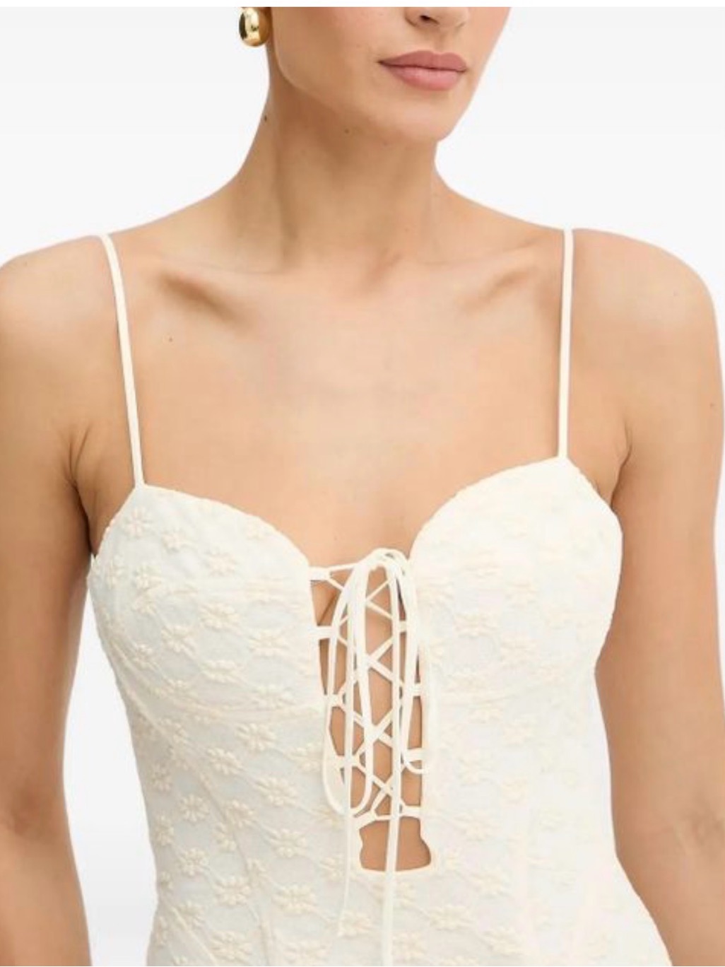 Bardot Delaney Cream Floral Bustier Midi Dress Medium — image 4 of 8